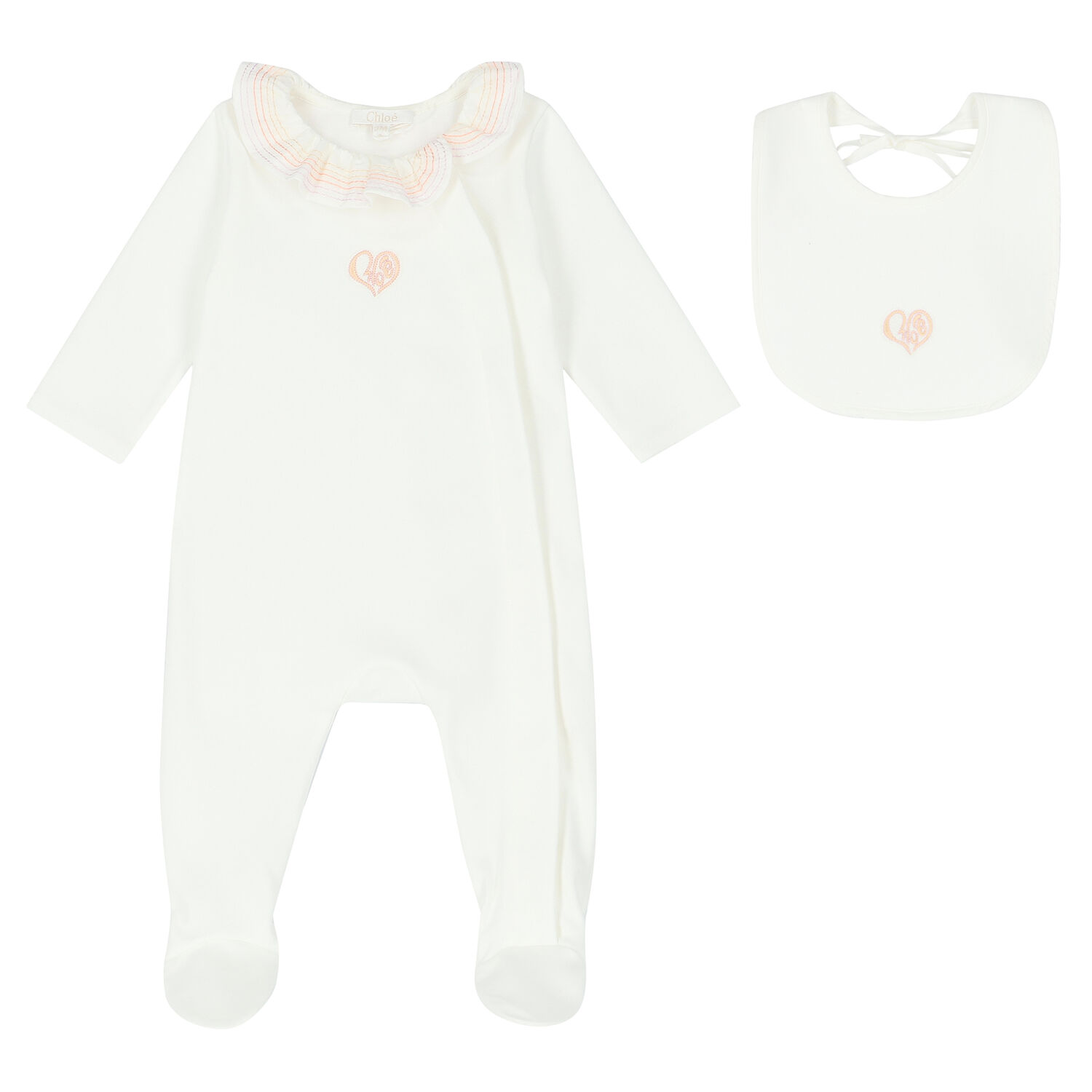 Baby Girls White Logo Babygrow Set, 1, hi-res image number null
