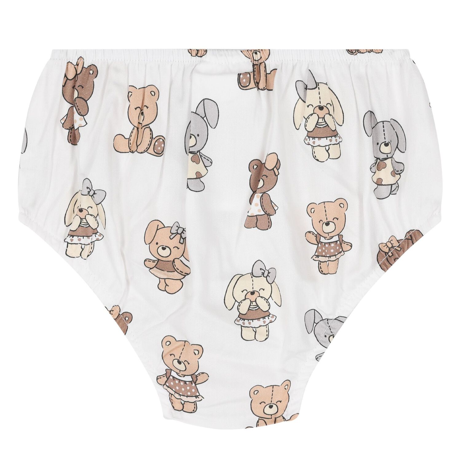 طقم فستان بطبعه تيدى بير باللون الابيض, 3, hi-res