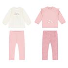 Baby Girls Ivory & Pink Legging Sets ( 2 Pack ), 1, hi-res