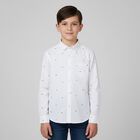 Boys White Long Sleeve Shirt, 1, hi-res