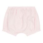 Baby Girls Pink Striped Logo Shorts Set , 1, hi-res