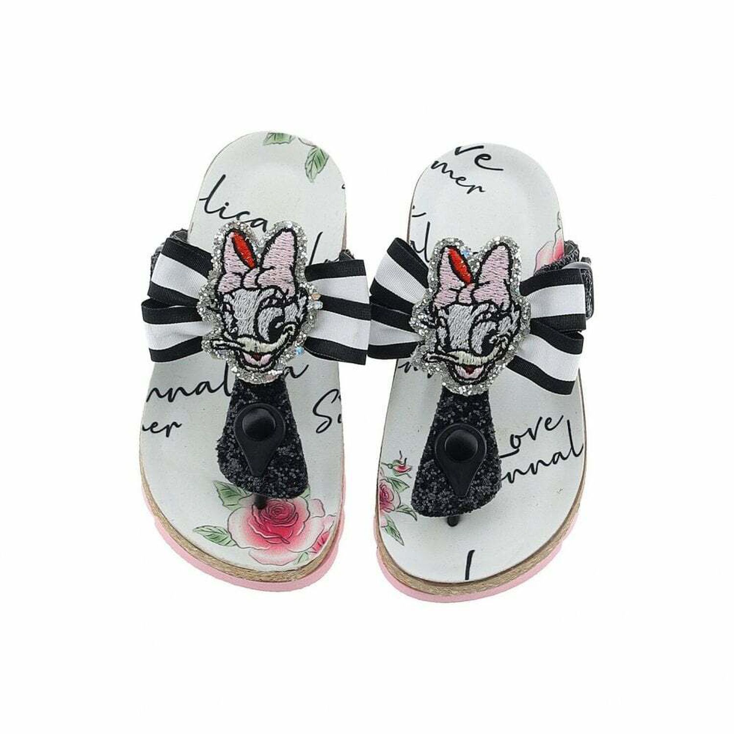 صندل باللون الابيض والوردى والاسود للبنات, 1, hi-res