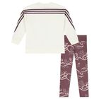 Girls Ivory & Purple Daisy Duck Logo Leggings Set, 1, hi-res