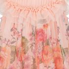 Baby Girls Pink Floral Tulle Dress, 1, hi-res