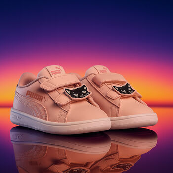 Girls Pink Logo Trainers
