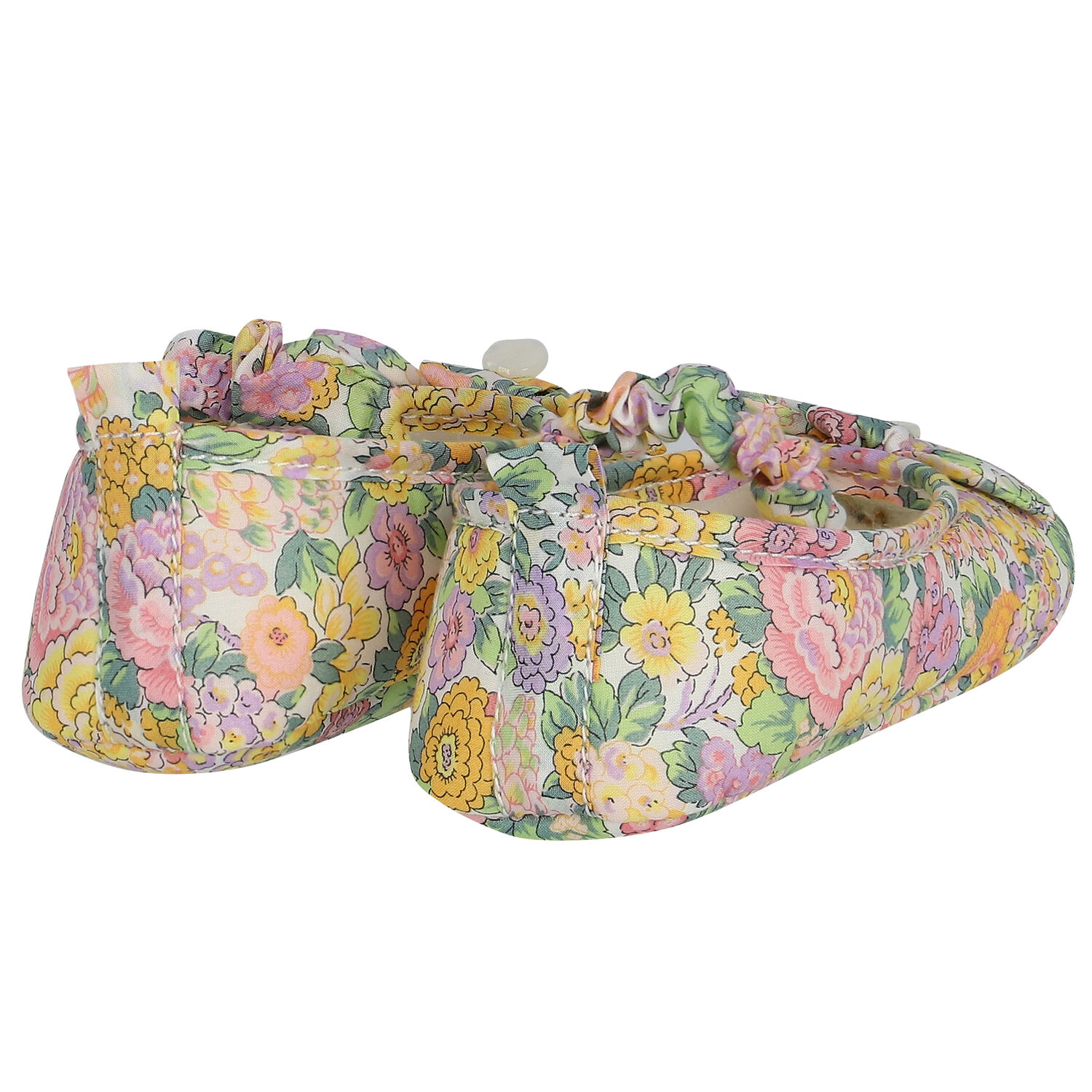 Baby Girls Yellow Floral Pre Walker Shoes, 1, hi-res