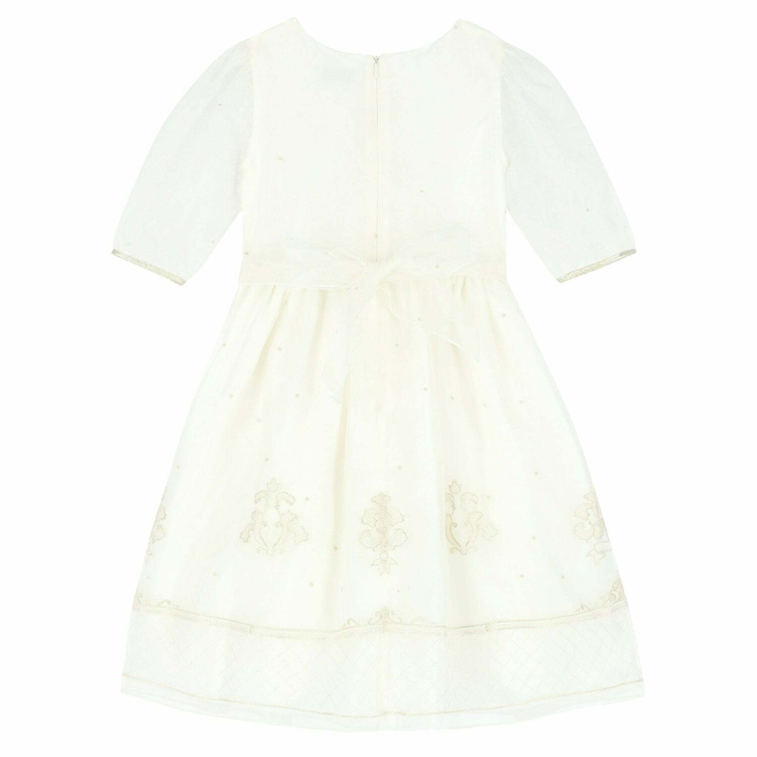 Girls White & Gold Dress, 1, hi-res image number null