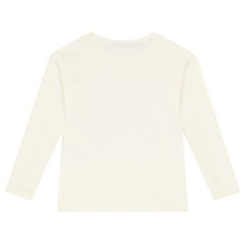 Girls Ivory Logo Long Sleeve Top