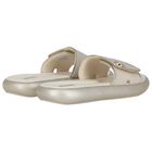 Girls Ivory & Gold Logo Sliders, 1, hi-res
