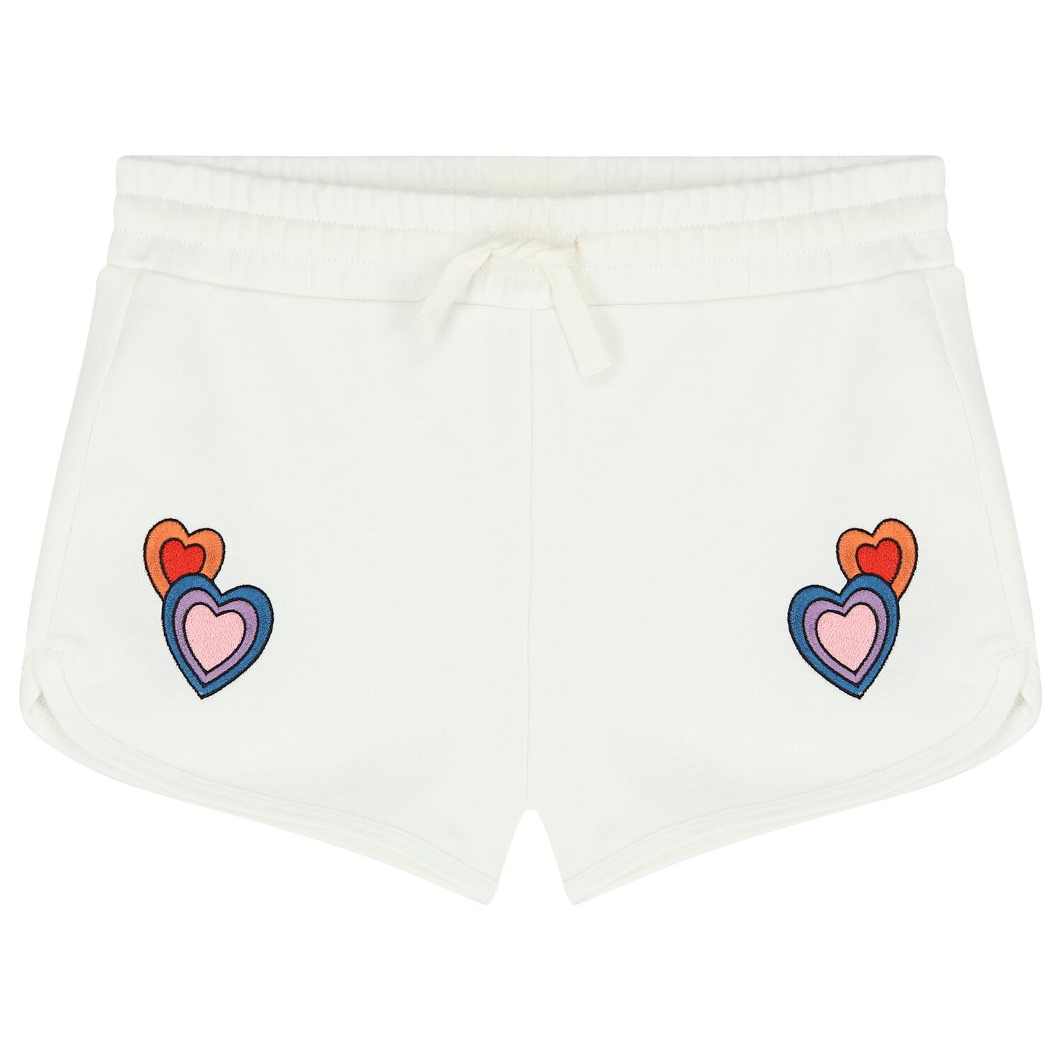 Girls Ivory Heart Shorts, 1, hi-res