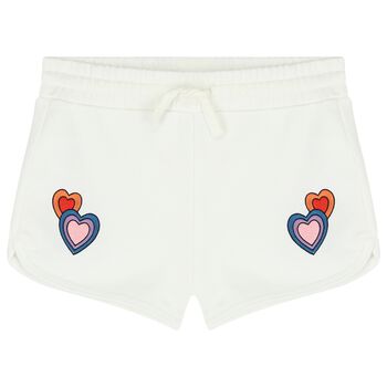 Girls Ivory Heart Shorts