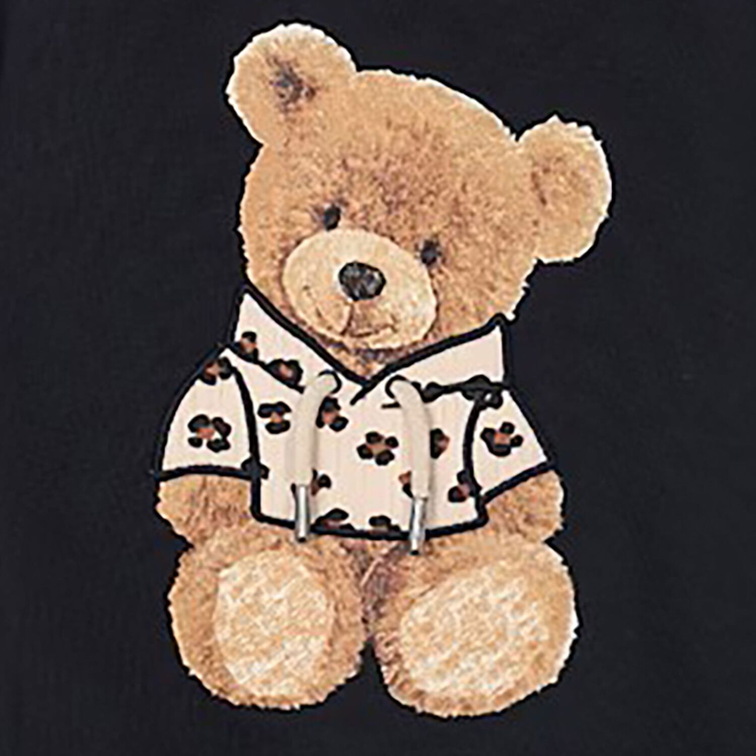 Girls Black Fleece Hooded Dress, 1, hi-res image number null