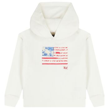 White Logo Hooded Top