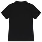 Boys Black Logo Polo Shirt, 2, hi-res