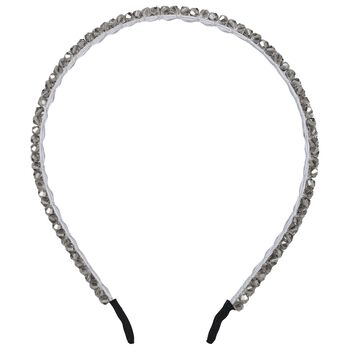 Girls Grey Diamante Headband