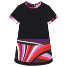 Girls Black Iride Dress, 1, hi-res