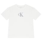 تيشيرت بنات بالشعار باللون الابيض , 2, hi-res