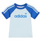 Younger Boys Blue Logo Shorts Set, 1, hi-res