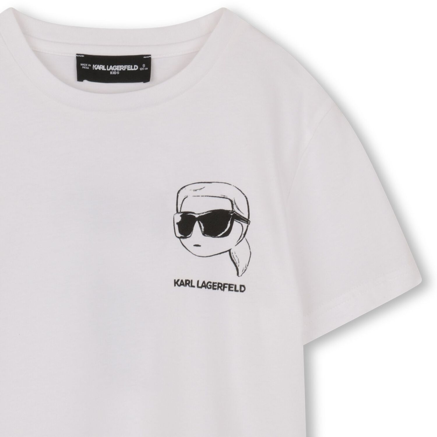 Boys Mini Me White Ikonik Karl Logo T-Shirt, 2, hi-res