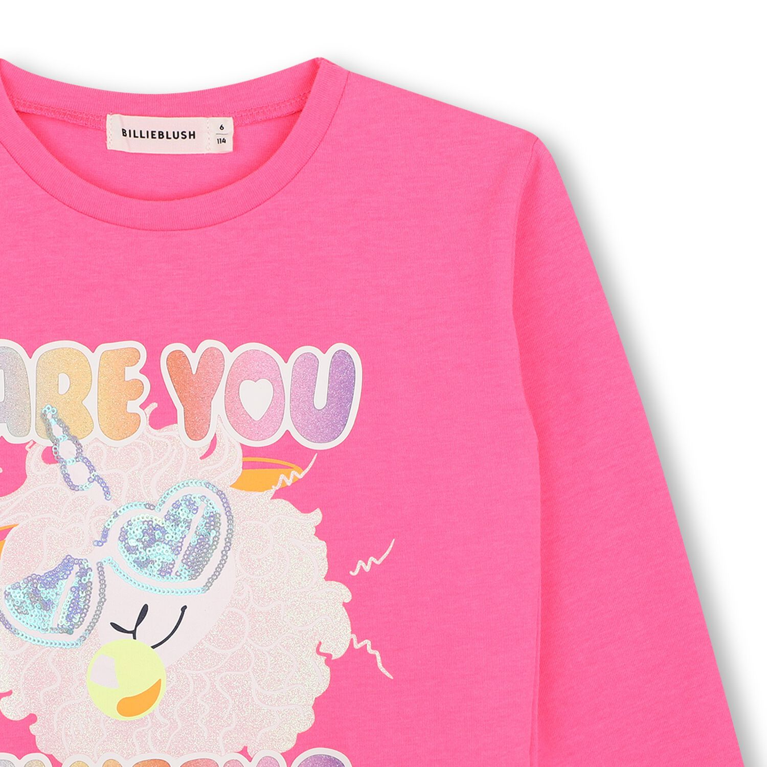 Girls Pink Sequin Unicorn Long Sleeve Top, 1, hi-res