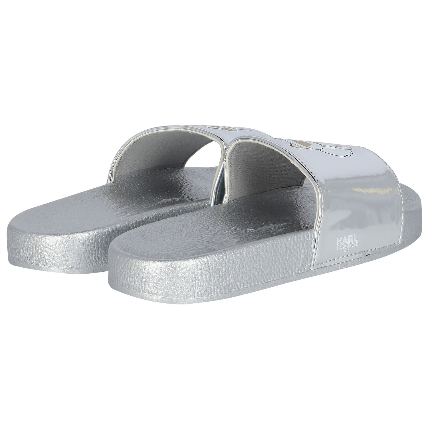 سلايدر بنات بشعار الشوبيت باللون الفضى, 1, hi-res