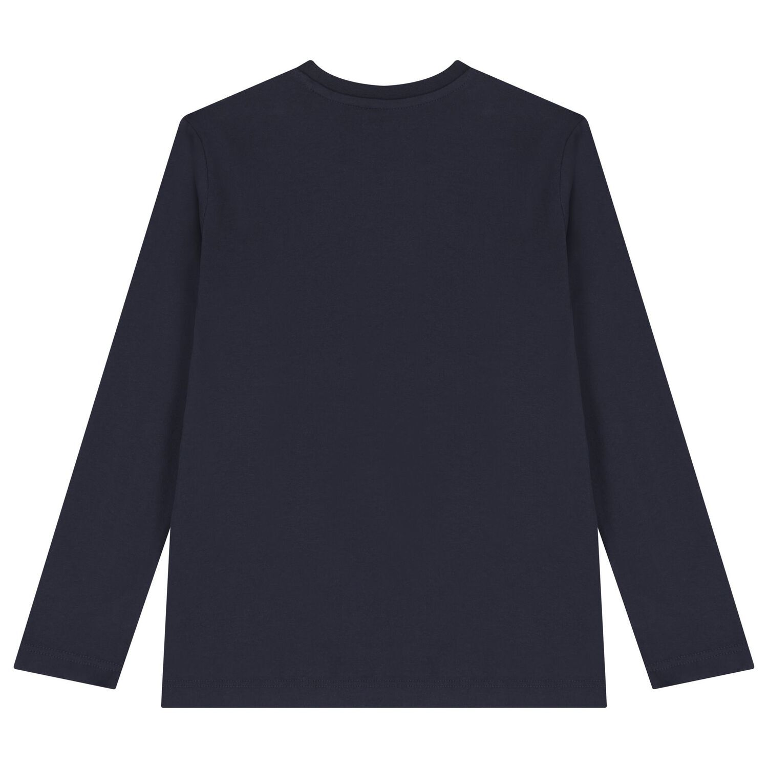 تي شيرت أزرق داكن بشعار للأولاد, 1, hi-res image number null