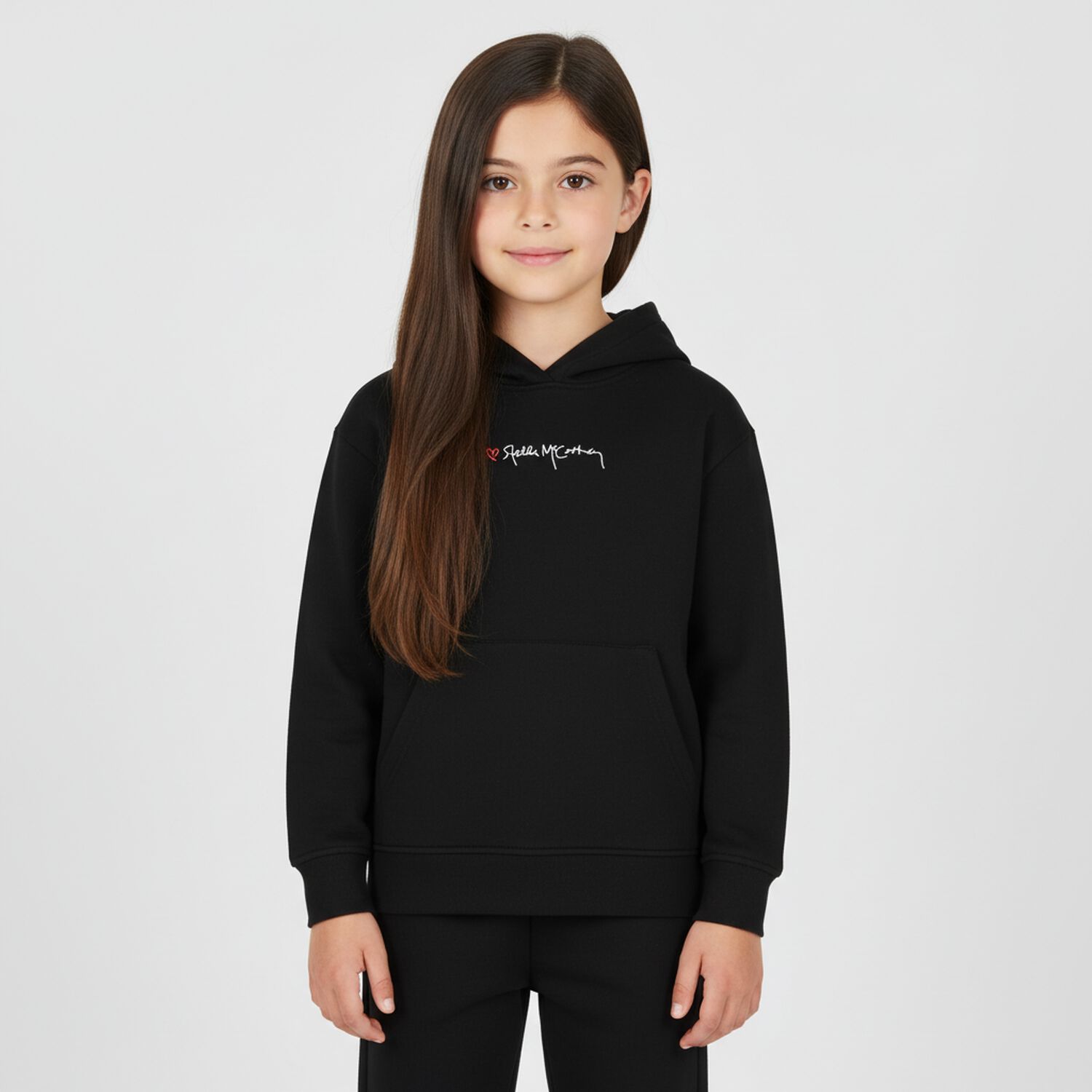 Girls Black Logo Joggers, 1, hi-res