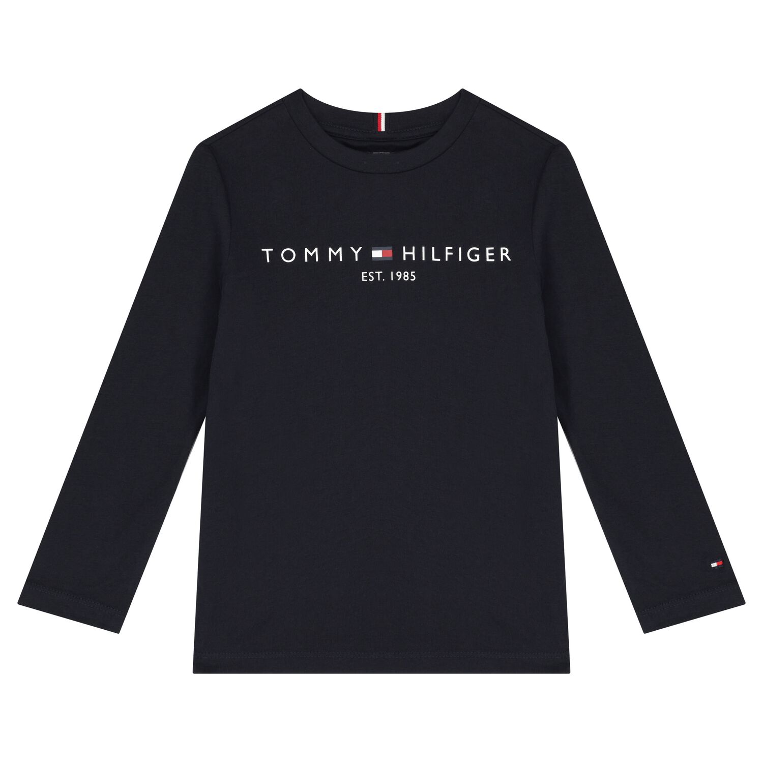 Boys Navy Blue Logo Long Sleeve Top, 2, hi-res image number null