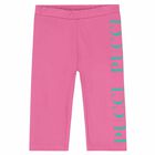 Girls Pink Logo Cropped Leggings, 1, hi-res