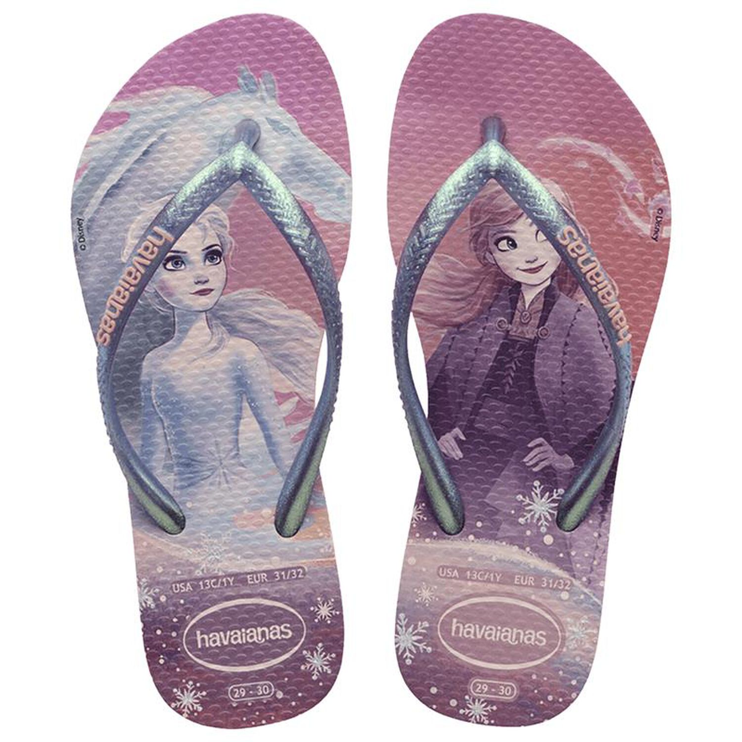 Girls Pink Frozen Flip Flops, 1, hi-res