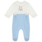 Baby Boys White & Blue Babygrows ( 2-Pack ), 1, hi-res