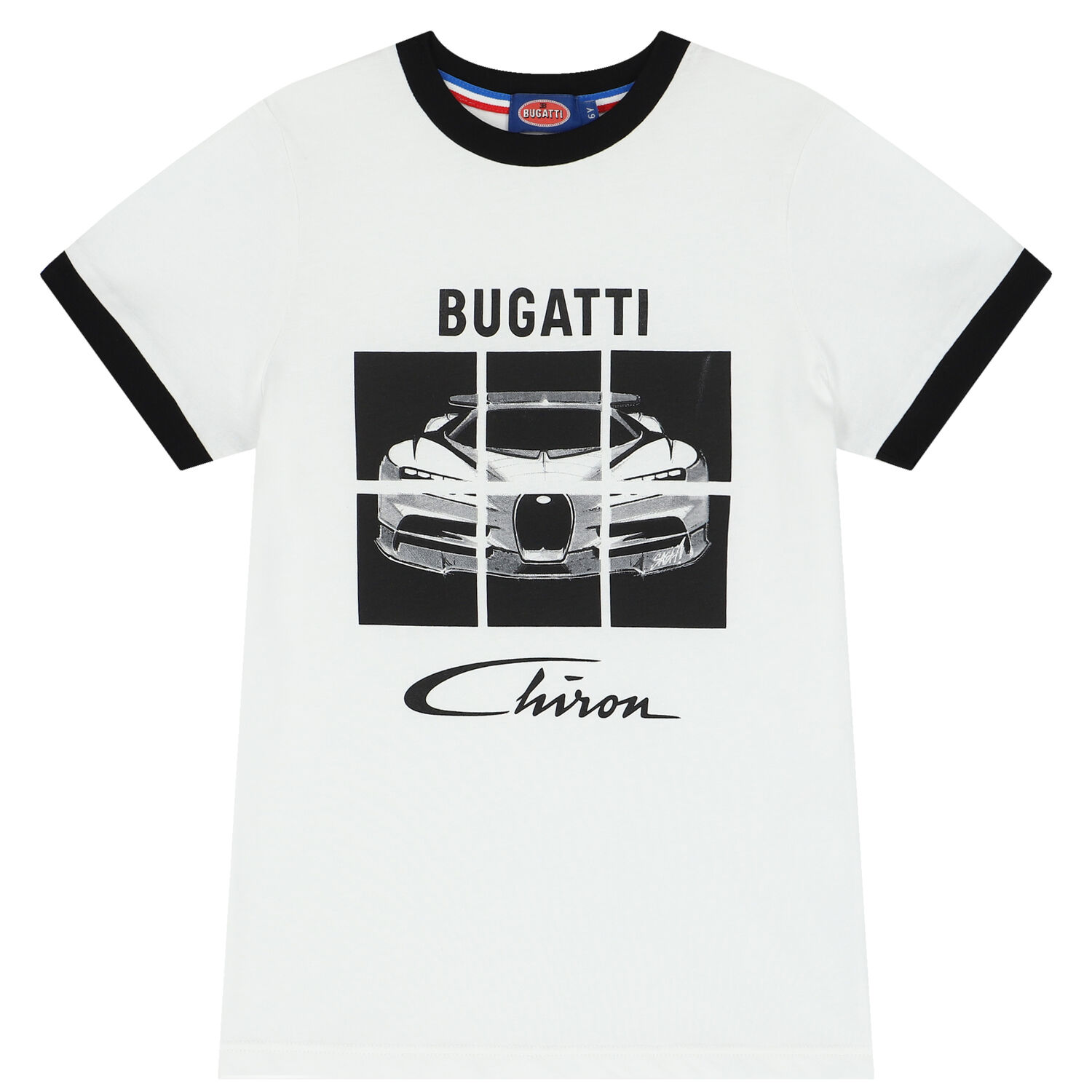 تيشيرت أولاد بالشعار باللون الابيض والاسود, 1, hi-res image number null