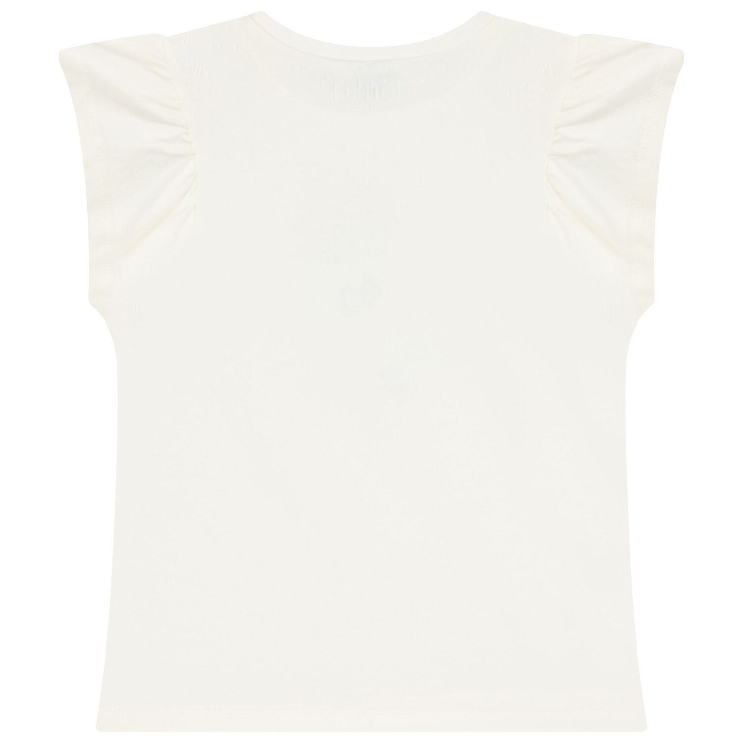 تيشيرت بنات قطن بطبعة الزهور باللون العاجي, 1, hi-res image number null