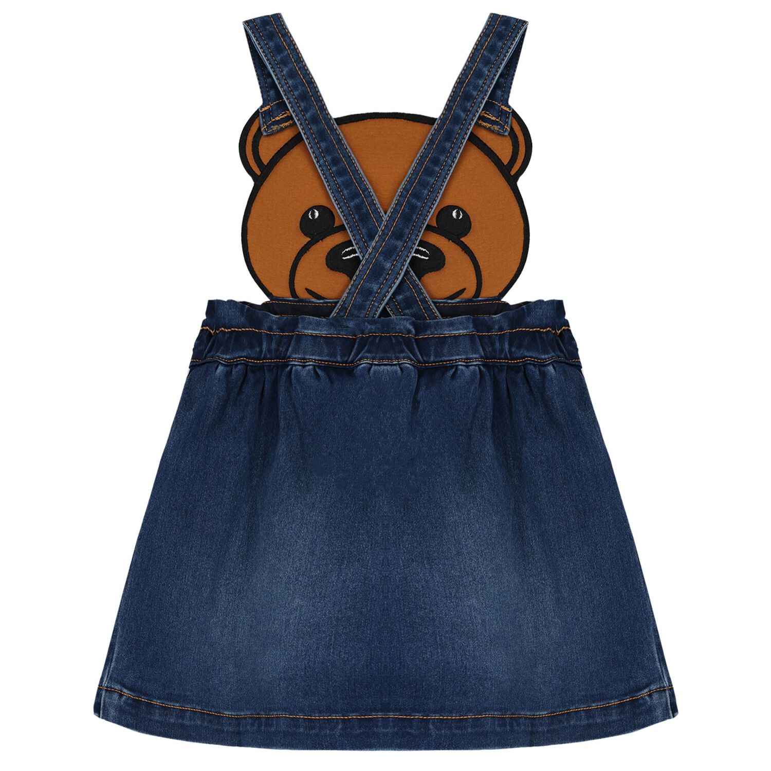 Younger Girls Pink & Blue Denim Teddy Bear Skirt Set, 1, hi-res image number null