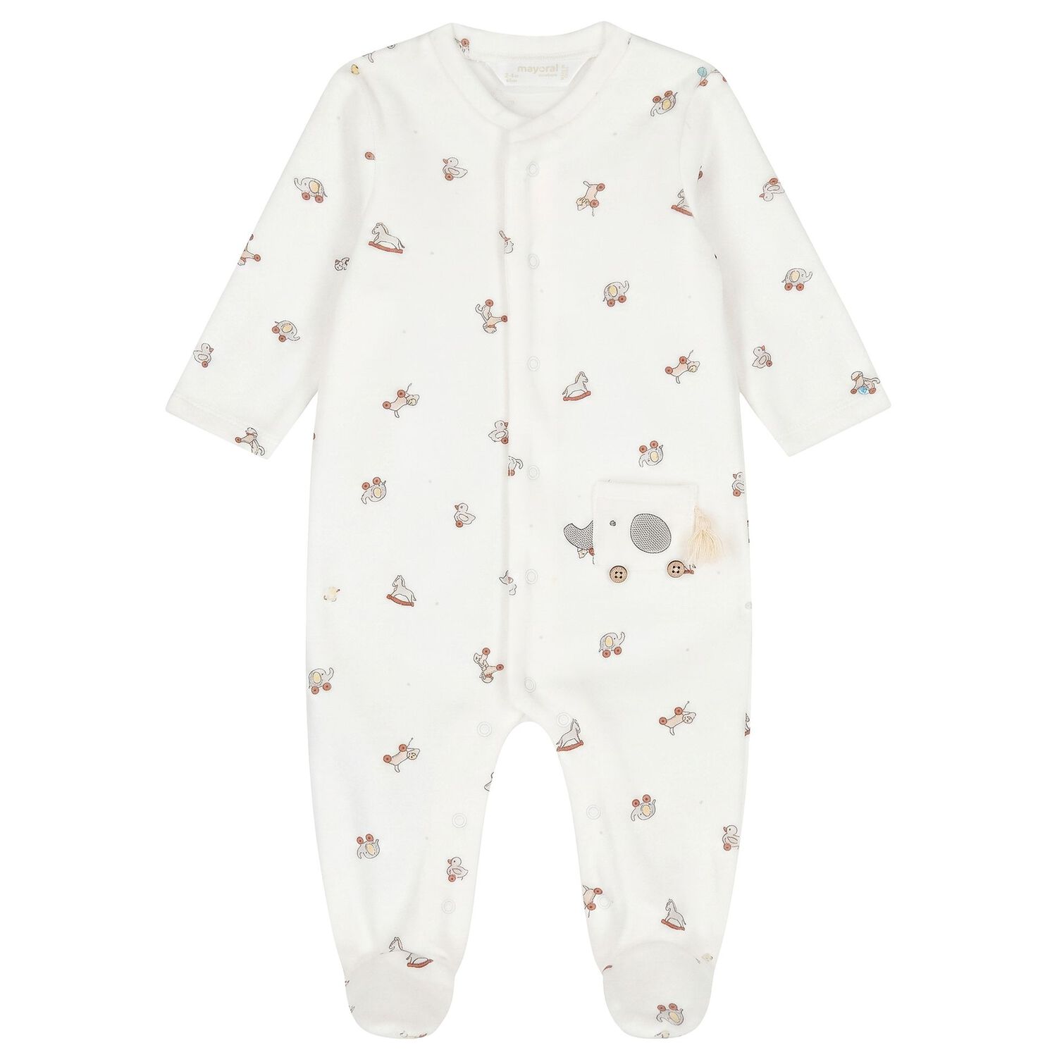 White & Grey Babygrows ( 2-Pack ), 1, hi-res