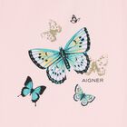 Girls Pink Butterflies Logo T-Shirt, 2, hi-res
