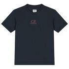 Boys Navy Blue Logo Shorts Set, 1, hi-res