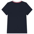 Boys Navy Blue Logo T-Shirt, 1, hi-res