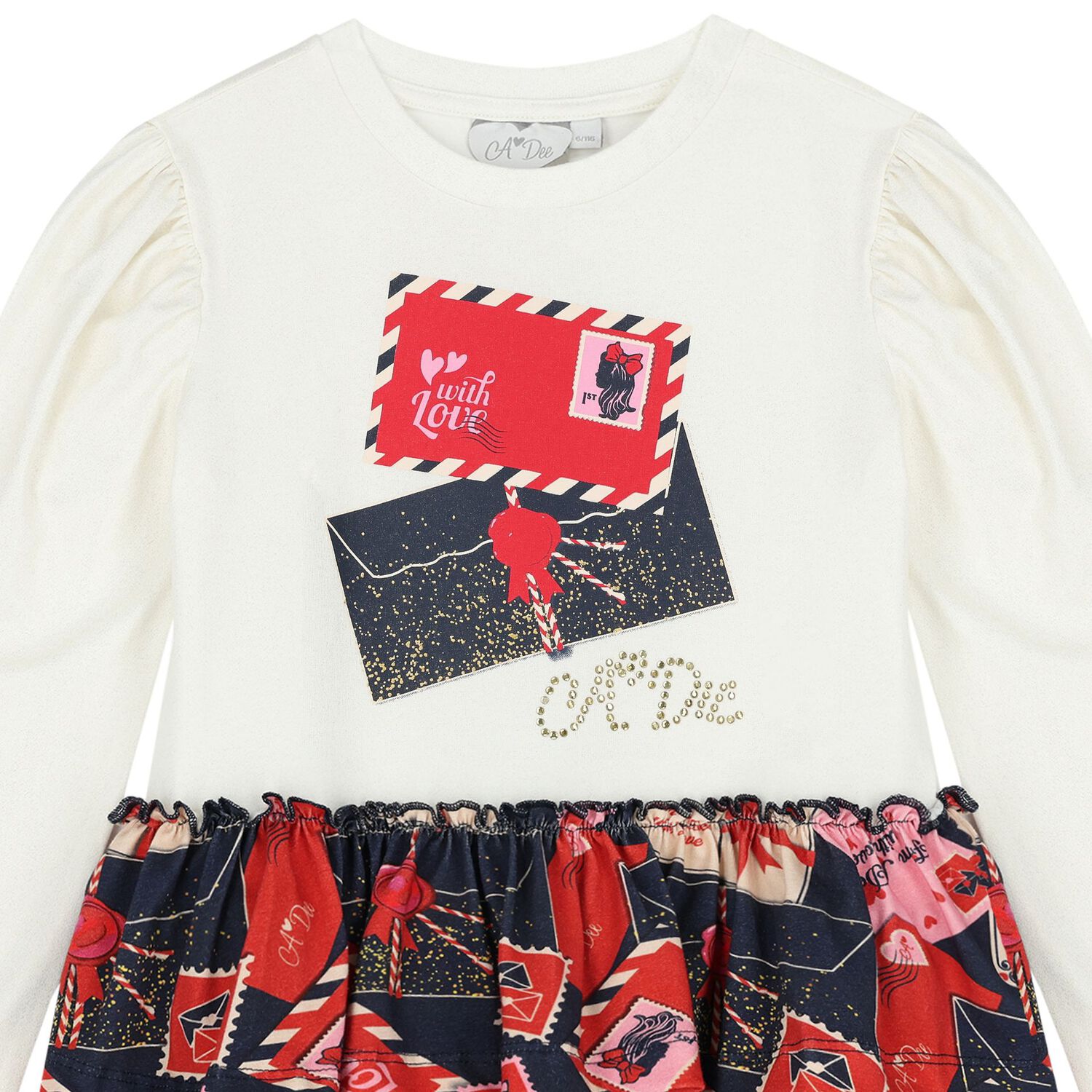 Girls White Logo Envelope Leggings Set, 1, hi-res image number null