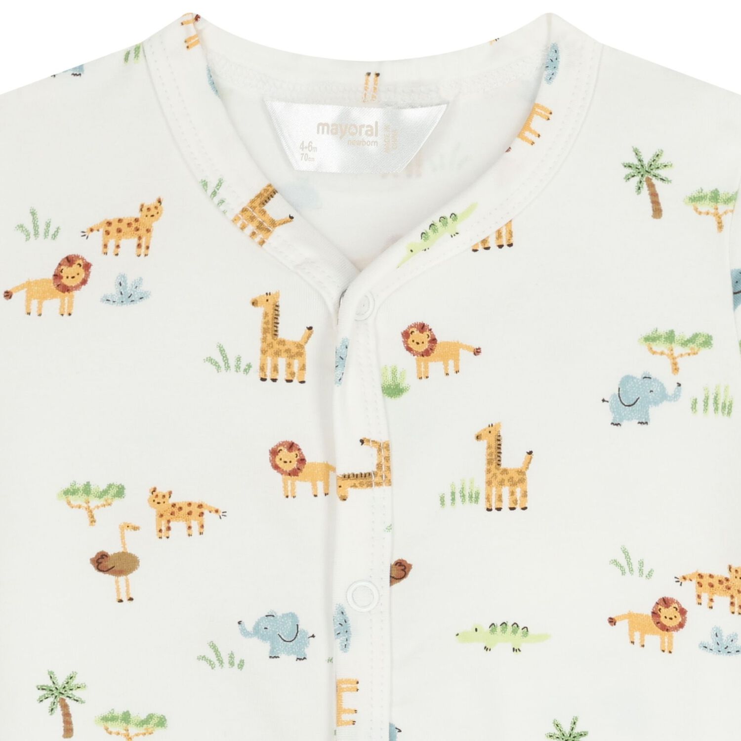 Baby Boys White & Yellow Animals Romper ( 2-Pack ), 3, hi-res