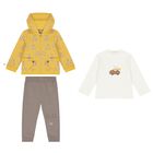 Baby Boys Yellow, Ivory & Beige Tracksuit (3 Piece), 1, hi-res