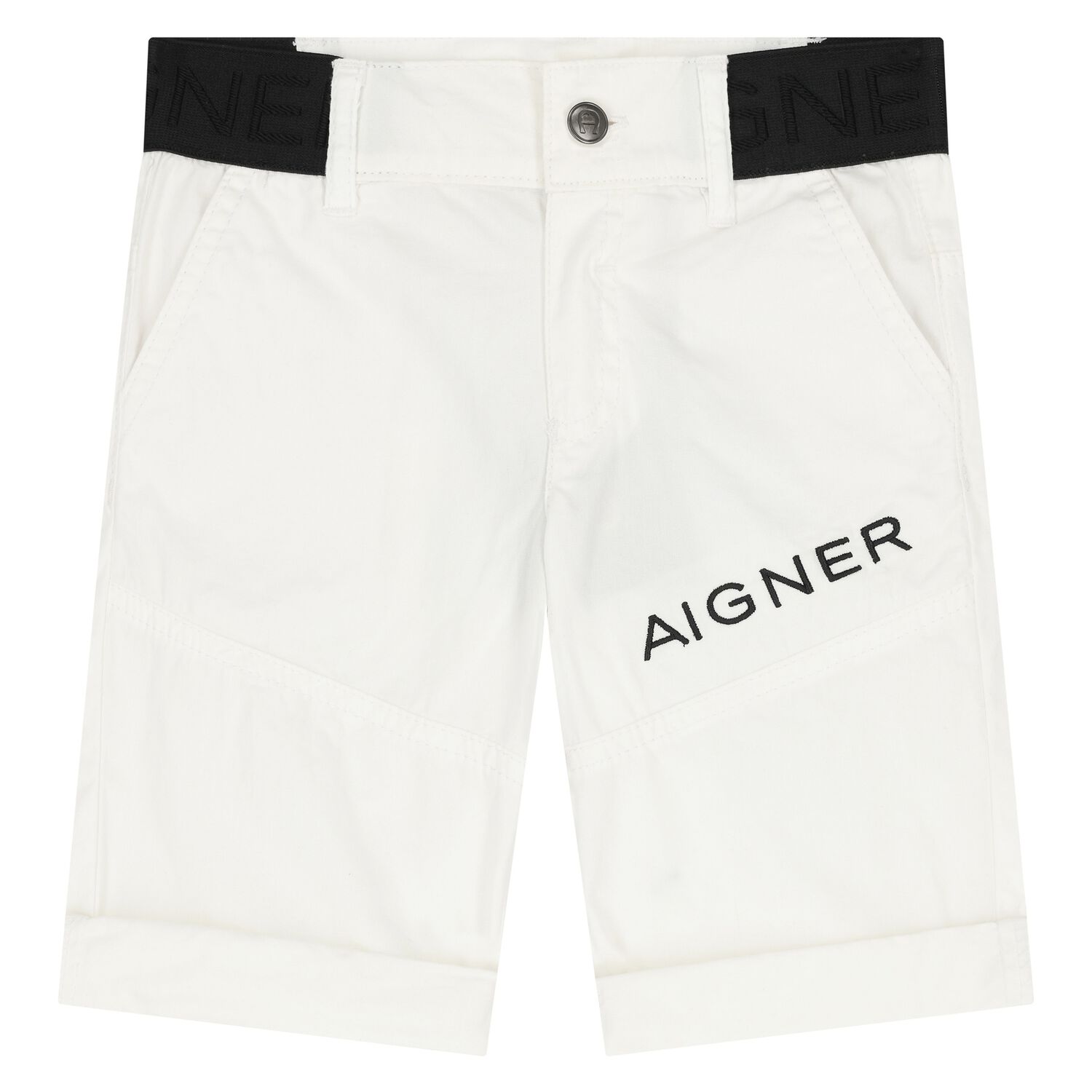 Younger Boys White Logo Shorts, 1, hi-res image number null