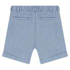 Baby Boys Beige, Blue & White Shorts Set, 1, hi-res