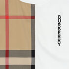 Baby Boys White & Beige Logo Romper, 1, hi-res