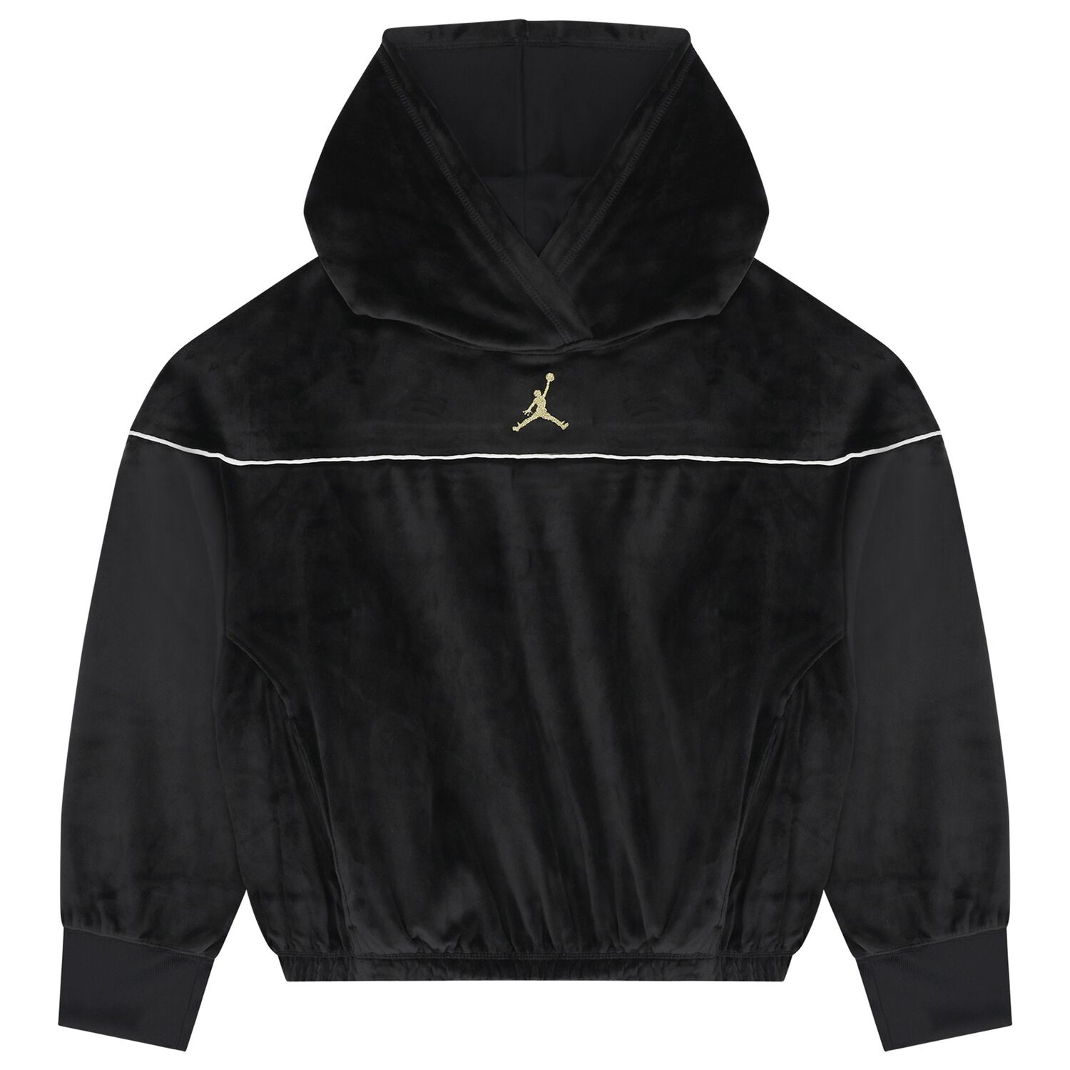 Girls Black Jordan Hooded Top, 1, hi-res