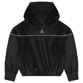 Girls Black Jordan Hooded Top
