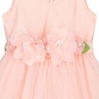 Girls Pink Floral Tulle Dress, 1, hi-res