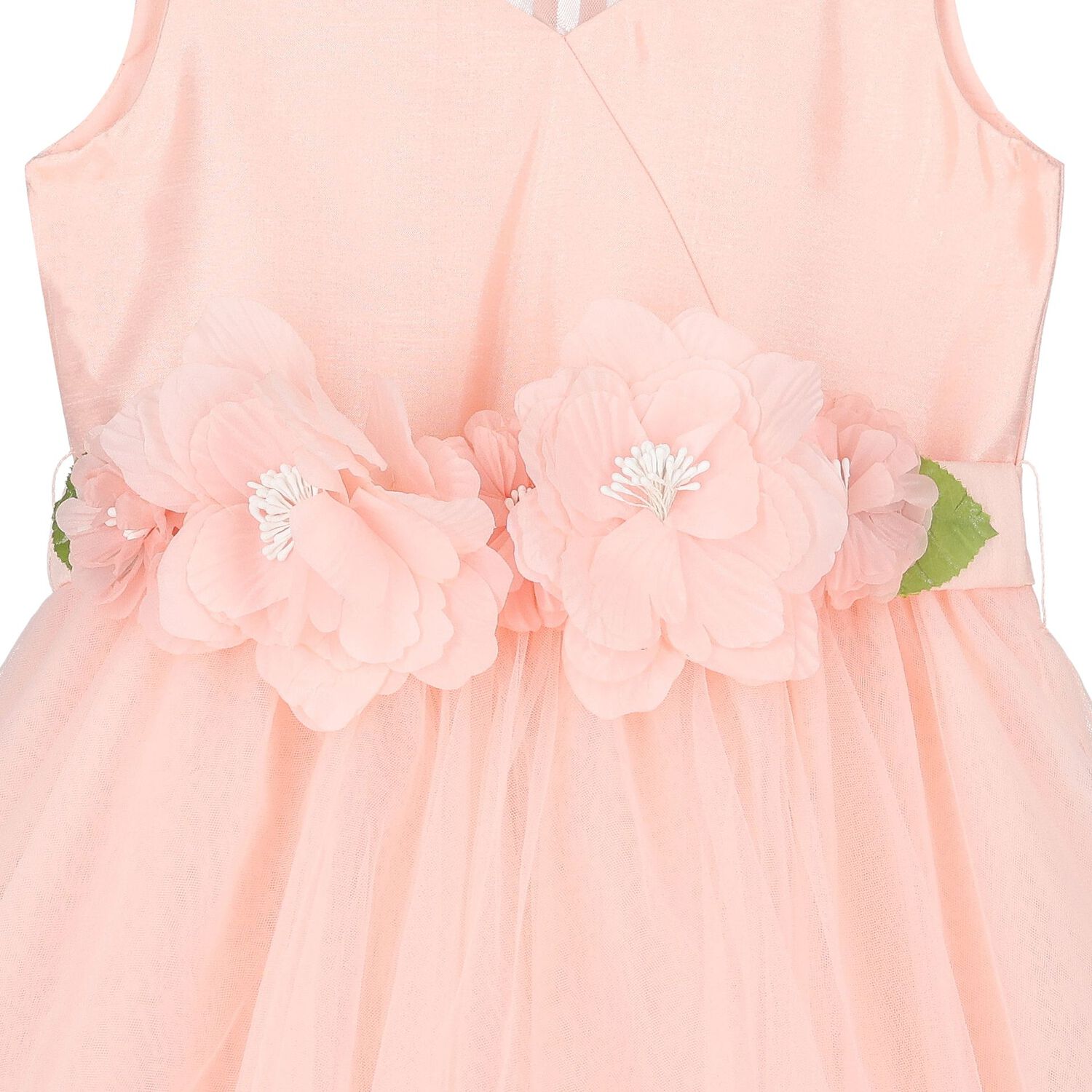 Girls Pink Floral Tulle Dress, 1, hi-res image number null