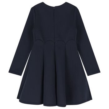Girls Navy Blue Floral Dress
