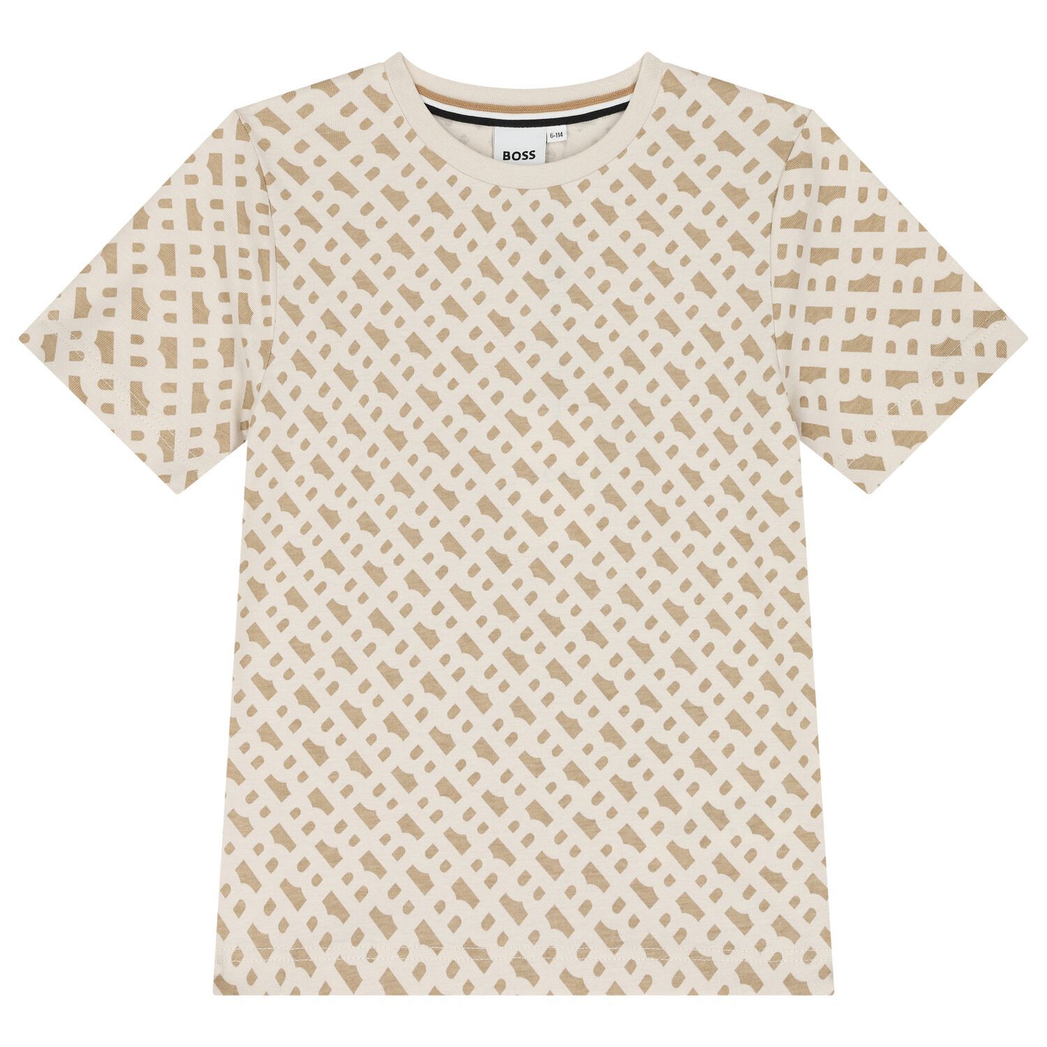 Boys Beige Logo T-Shirt, 1, hi-res image number null